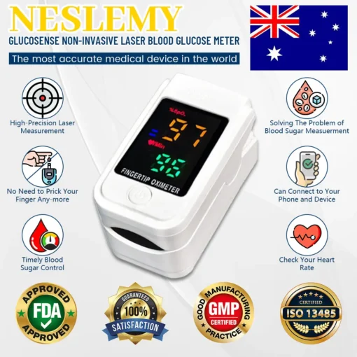 NESLEMY™ GlucoSense Non-Invasive Laser Blood Glucose Meter